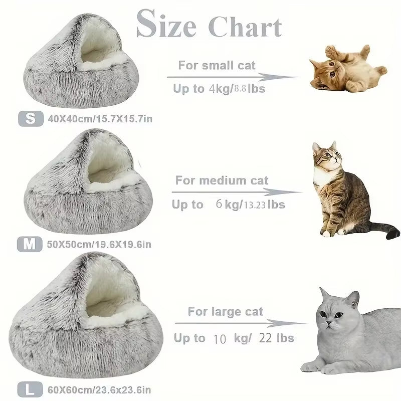 Winter Plush Pet Cat Bed round Cat Cushion