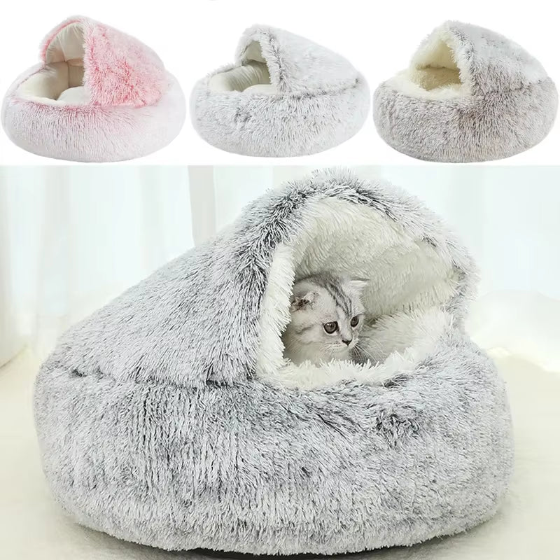 Winter Plush Pet Cat Bed round Cat Cushion