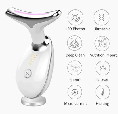 Wavy Chic Beauty Facial Massager, 7 Color Wavy Acne Beauty Microcurrent Facial Device Skin Firming for Face Neck Beauty Device, Neck Tightening Face Shaper for Jawline Anti-Aging Device Face Lifting Face Slimming Skin Care Routine Beauty Daily Comfort